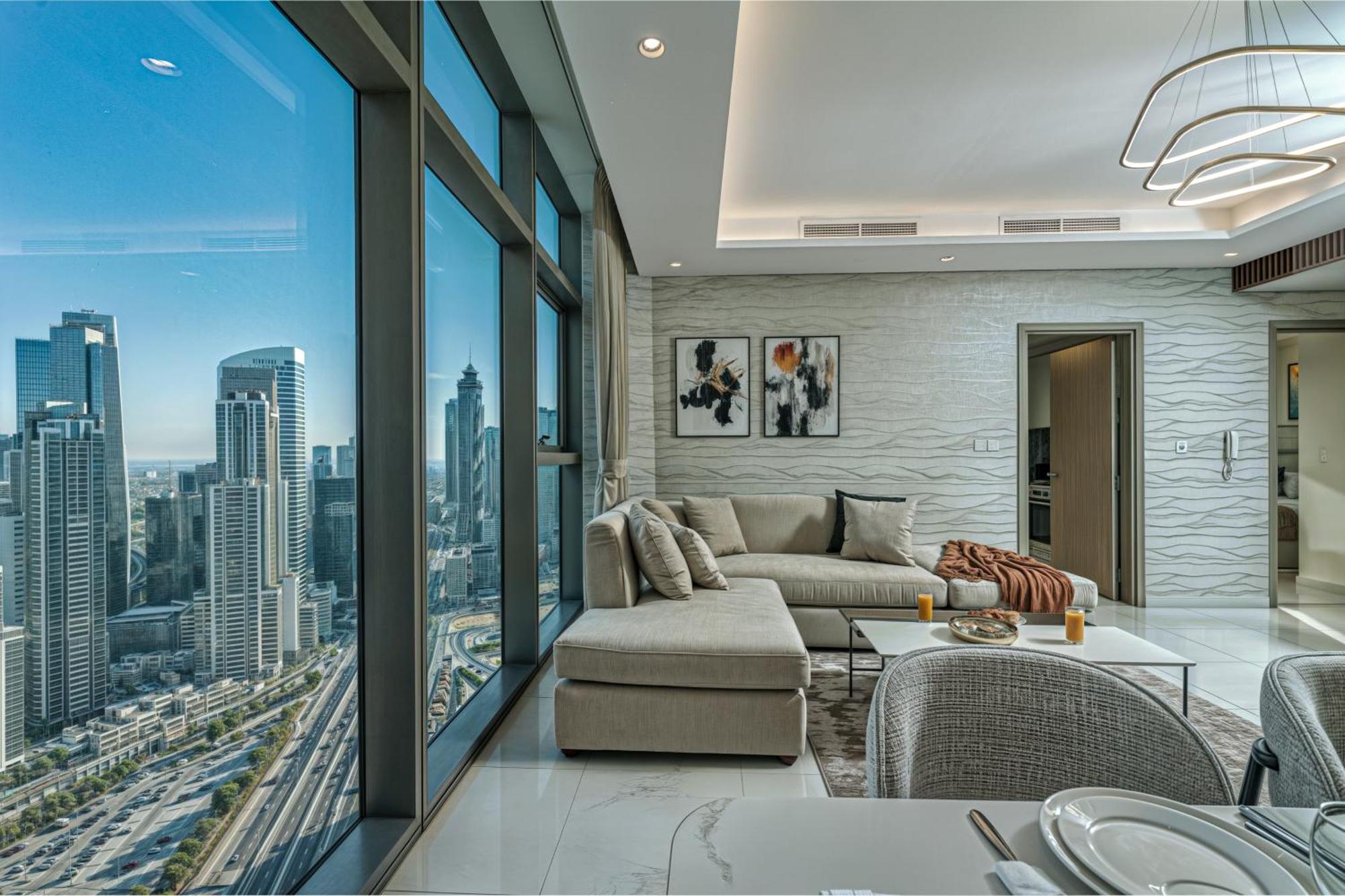 Scenic Infinity Pool With Burj Khalifa Views